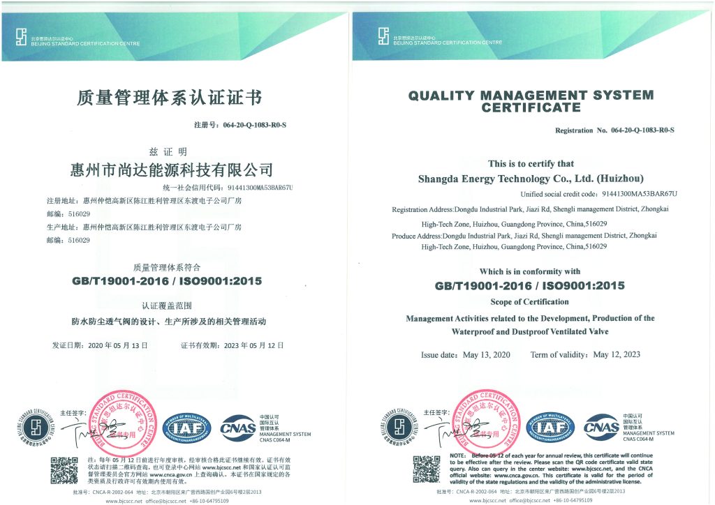 热烈庆祝尚达公司通过ISO9001质理管理体系认证