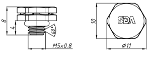 SD-M5*0.8-4透气阀（螺纹式）