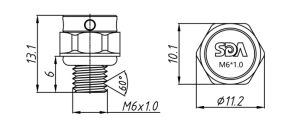 SD-M6X1.0-6透气阀（螺纹式）